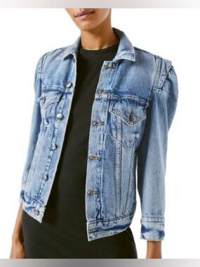 Frame / Rosette Puff Sleeve Denim Jacket - Sz XL